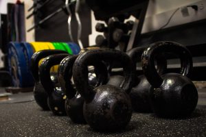 Kettle Bells on gym floor